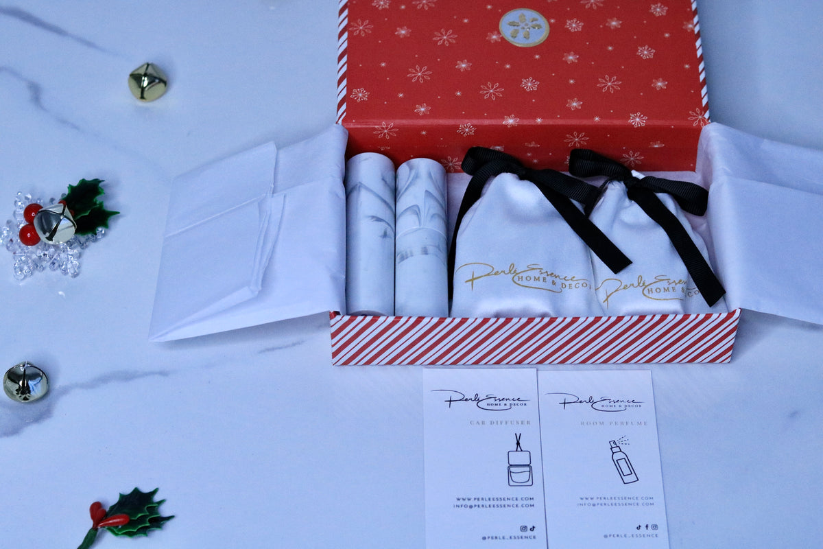 Seasonal Holiday Gift Set 4 (2 Travel Perfumes, 2 Car Diffuser)